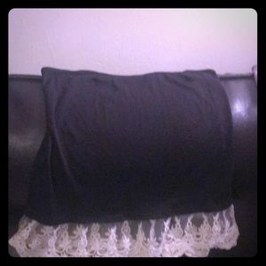 Black slip/nighty with white lace